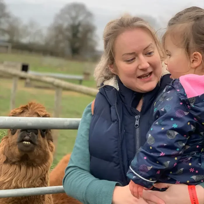 close up of olivia with daughter